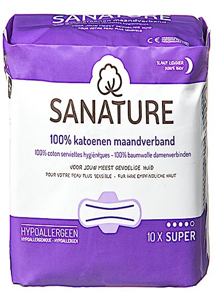 SANATURE 100% KATOENEN MAANDVERBAND NACHT