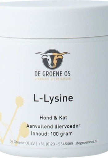 Groene Os L-Lysine en vitamine B6 hond/kat (100 Gram)