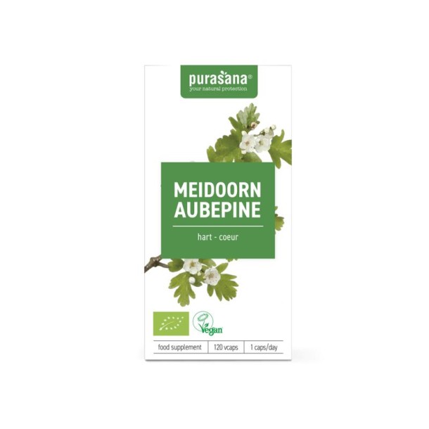 Purasana Meidoorn vegan bio (120 Vegetarische capsules)