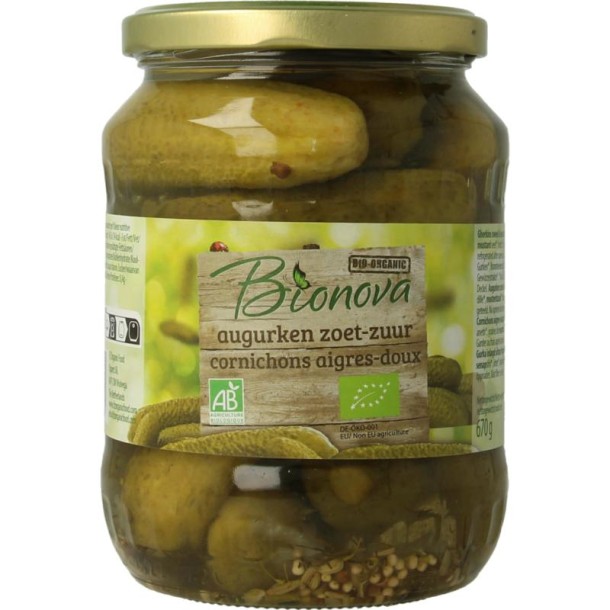 Bionova Augurken zoet zuur bio (670 Gram)