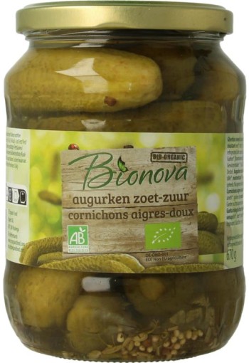 Bionova Augurken zoet zuur bio (670 Gram)