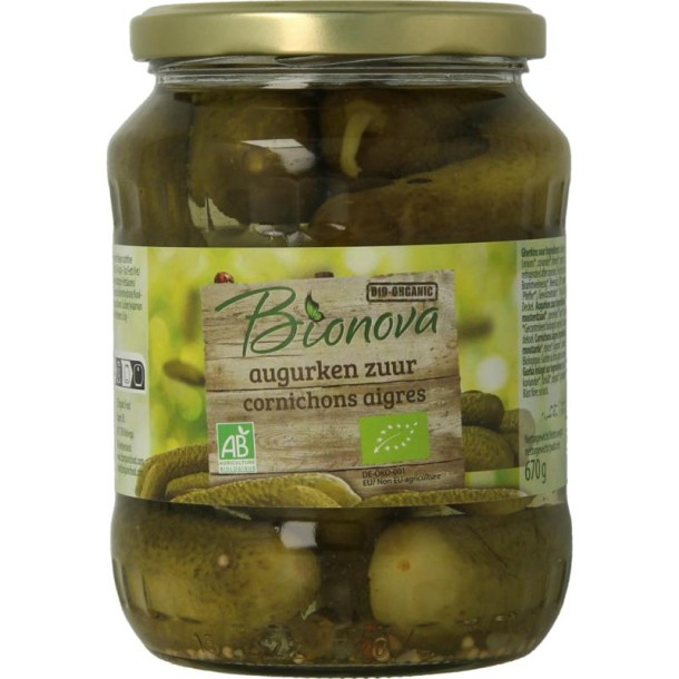 Bionova Augurken zuur bio (670 Gram)