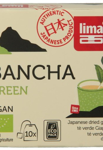 Lima Green bancha thee builtjes bio (10 Zakjes)