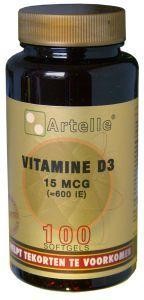 Artelle Vitamine D3 15mcg (100 Capsules)