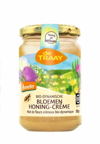 Traay Bloemenhoning creme bio-dynamisch demeter bio (350 Gram)