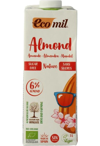 Ecomil Amandeldrank naturel suikervrij bio (1 Liter)