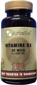 Artelle Vitamine D3 25mcg (100 Softgels)