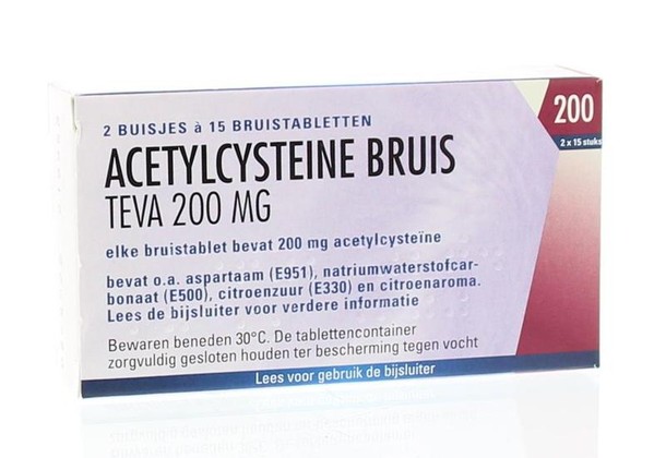 Teva Acetylcysteine 200 mg (30 Bruistabletten)