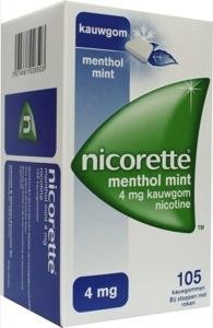 Nicorette Kauwgom 4mg menthol mint (105 Stuks)