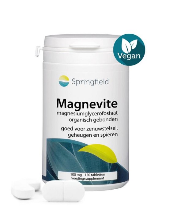 Springfield Magnevite magnesium glycerofosfaat 100 mg (150 Tabletten)