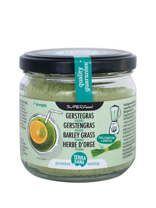 Terrasana Gerstegras poeder in glas bio (130 Gram)