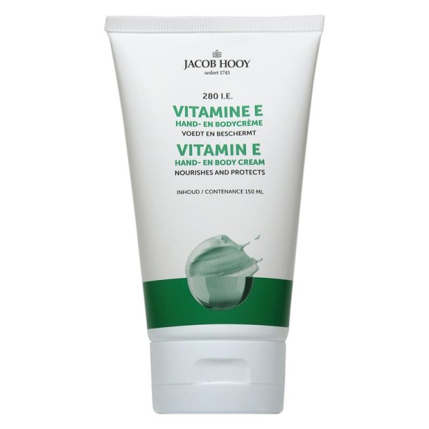 Jacob Hooy Vitamine E hand en bodycreme tube (150 Milliliter)