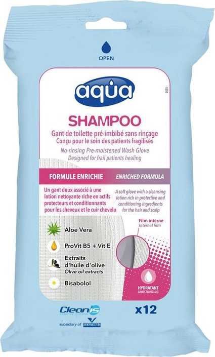 Aqua Washandjes shampoo (12 Stuks)