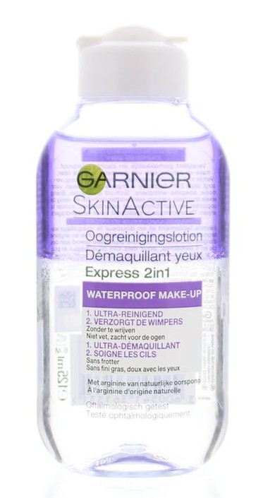 Garnier Skin naturals express oogreinigingslotion 2-in-1 (125 Milliliter)