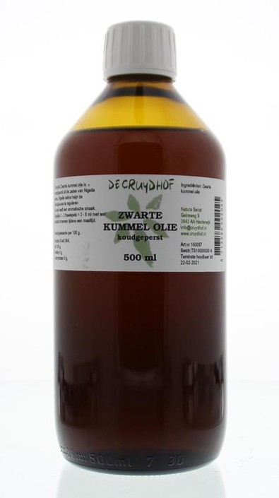 Cruydhof Zwarte kummel olie koudgeperst (500 Milliliter)