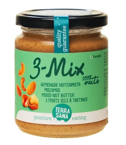 Terrasana 3 mix notenpasta zonder pinda bio (250 Gram)