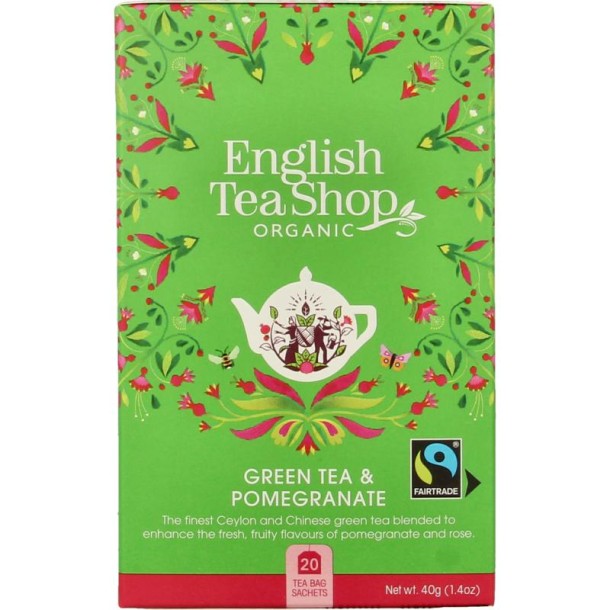 English Tea Shop Green tea pomegranate bio (20 Zakjes)