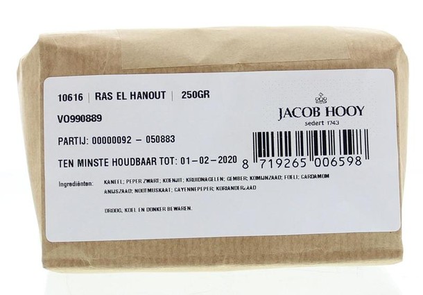 Jacob Hooy Ras el hanout (250 Gram)
