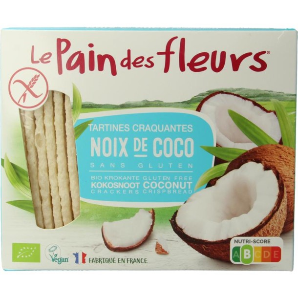 Pain Des Fleurs Krokante bio crackers met kokos bio (150 Gram)