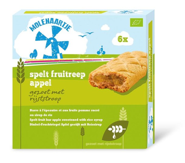 Molenaartje Spelt fruitreep appel bio (180 Gram)