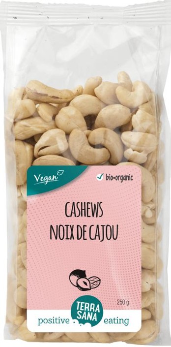 Terrasana Cashewnoten ongeroosterd zonder zout bio (250 Gram)