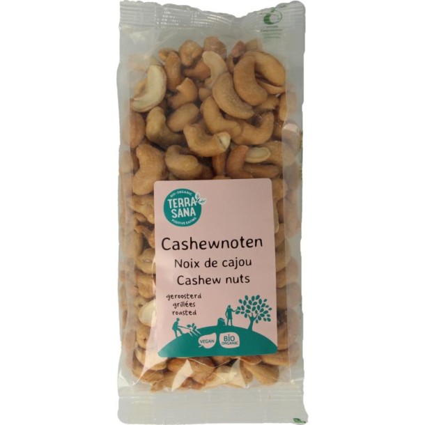 Terrasana Cashewnoten roasted zonder zout bio (250 Gram)