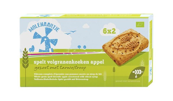 Molenaartje Speltkoek volgranen appel bio (240 Gram)