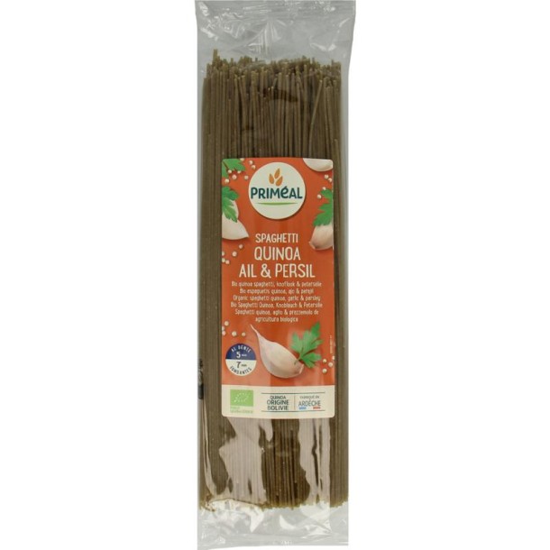 Primeal Spaghetti tarwe quinoa knoflook peterselie bio (500 Gram)