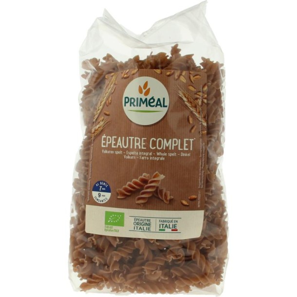 Primeal Spelt spiralen volkoren bio (500 Gram)