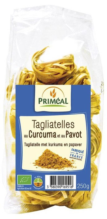 Primeal Tagliatelle kurkuma papaver bio (250 Gram)