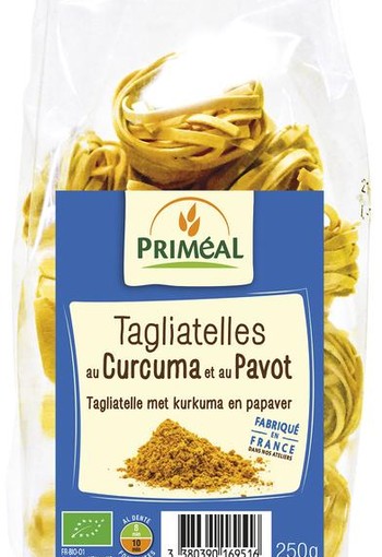 Primeal Tagliatelle kurkuma papaver bio (250 Gram)