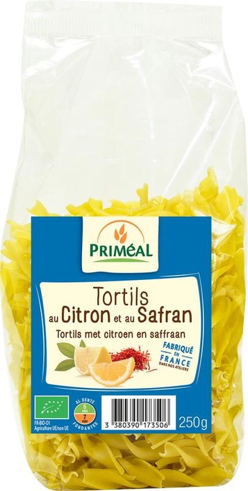 Primeal Fusilli tortils citroen safraan bio (250 Gram)