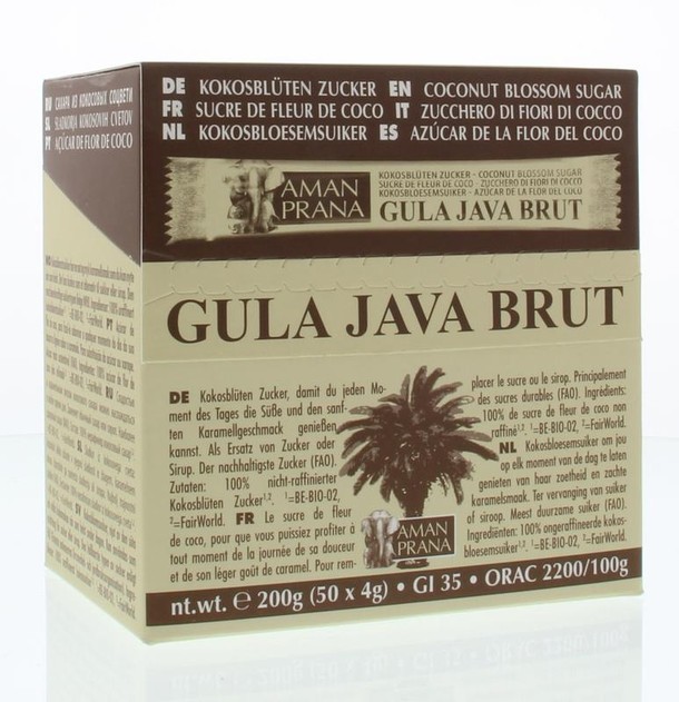 Amanprana Gula java brut stick 50 x 4 gram bio (200 Gram)
