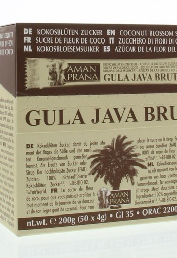 Amanprana Gula java brut stick 50 x 4 gram bio (200 Gram)