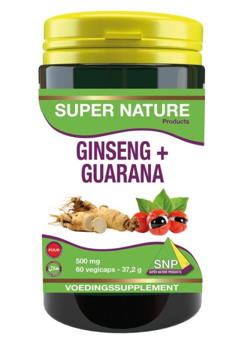 SNP Ginseng guarana 500mg puur (60 Vegetarische capsules)