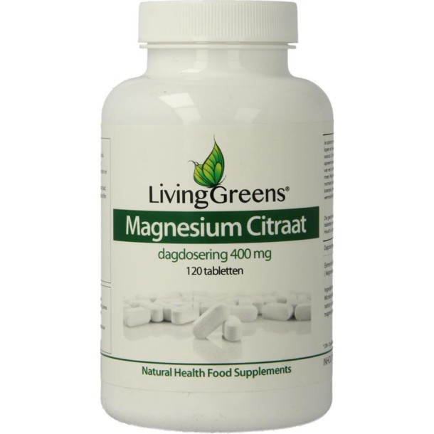 Livinggreens Magnesium citraat 400mg (120 Tabletten)