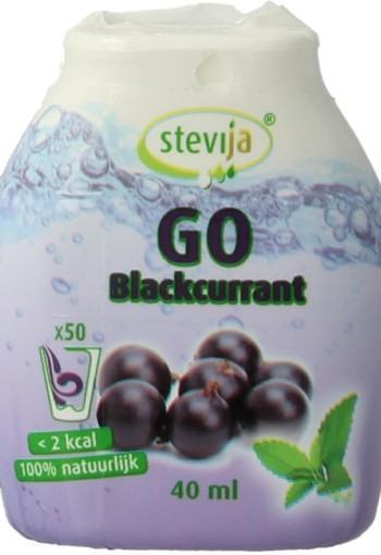 Stevija Stevia limonadesiroop go blackcurrant (40 Milliliter)