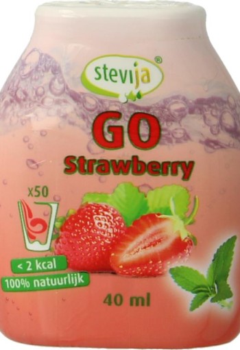 Stevija Stevia limonadesiroop go strawberry (40 Milliliter)