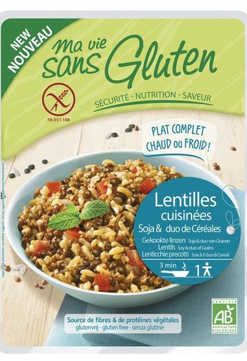 Ma Vie Sans Gekookte linzen soja & granenduo glutenvrij bio (220 Gram)