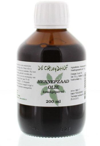 Cruydhof Hennepzaadolie koudgeperst (200 Milliliter)