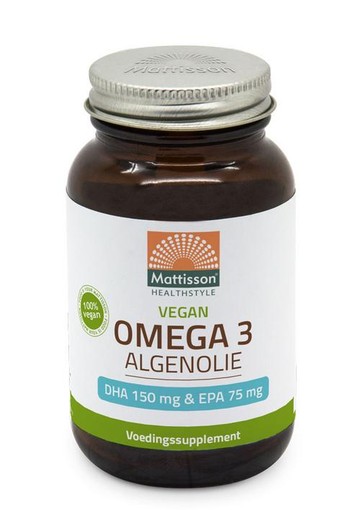 Mattisson Vegan omega 3 algenolie DHA 150mg EPA 75mg (60 Vegetarische capsules)