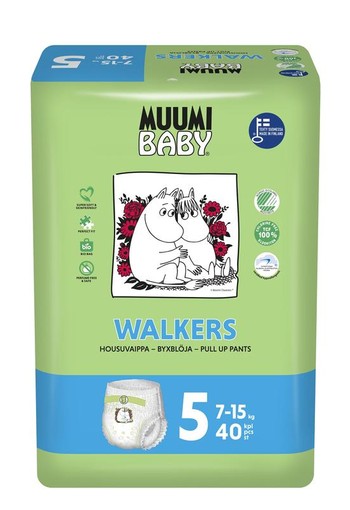 Muumi Baby Ecologische luierbroekjes maat 5 maxi 7-15 kg (40 Stuks)