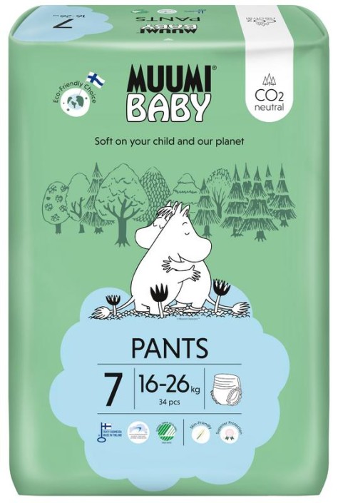 Muumi Baby Ecologische luierbroekjes maat 7 XL 16-26kg (34 Stuks)