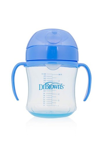 Dr Brown's Drinkbeker blauw 180ml zachte tuit (1 Stuks)