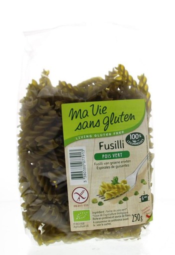 Ma Vie Sans Fusilli van groene erwten glutenvrij bio (250 Gram)