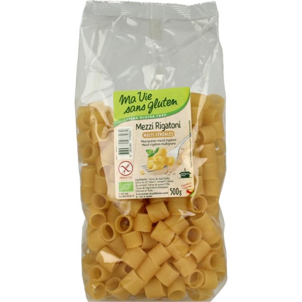 Ma Vie Sans Meergranen mezzi rigatoni pasta glutenvrij bio (500 Gram)