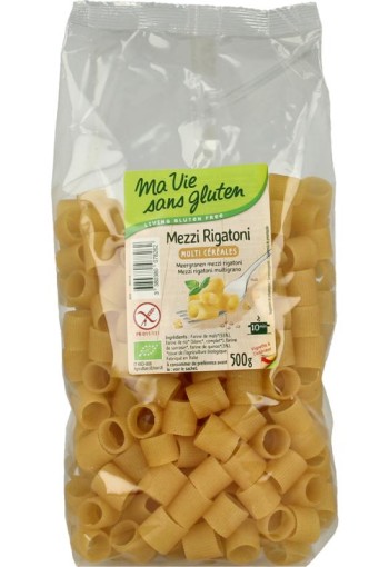 Ma Vie Sans Meergranen mezzi rigatoni pasta glutenvrij bio (500 Gram)