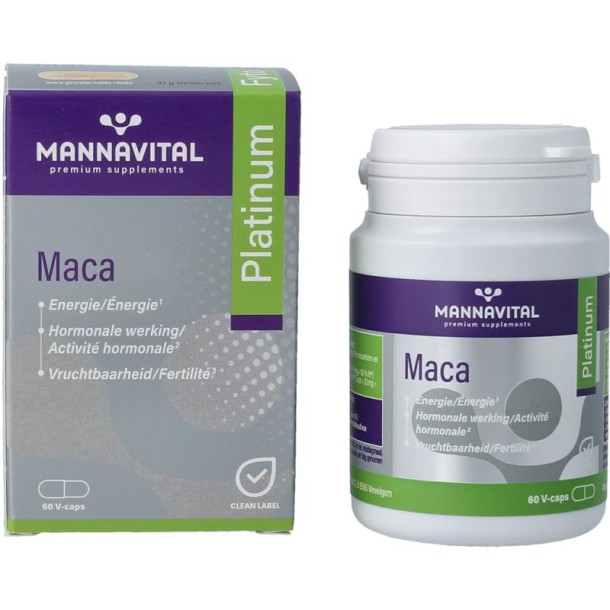 Mannavital Maca platinum (60 Vegetarische capsules)