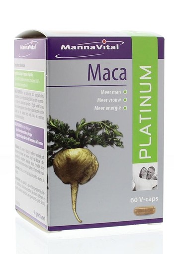Mannavital Maca platinum (60 Vegetarische capsules)
