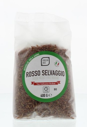 Greenage Rode rijst rosso selvaggio bio (400 Gram)